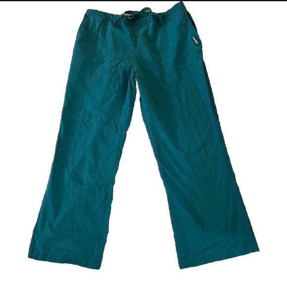 5/$25 Landau Scrub Pants Green PSM Petite Stretch Waist Drawstring medical small - Picture 1 of 10